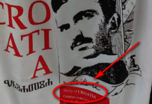 ХРВАТИ НЕМАЈУ ГРАНИЦЕ КАДА ЈЕ СРАМОТА У ПИТАЊУ! Својатали Николу Теслу па га стављају и на мајице (ФОТО) Фото: twitter.com/demokracki