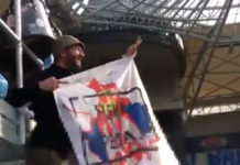 БРИГА ИХ ЗА ПРЕТЊЕ УЕФЕ! Навијачи Слована из Братиславе још једном показали целом свету да је Косово Србија! (ФОТО) Фото: Youtube printscreen