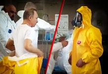 ЗАШТО ЈЕ ПУТИН НОСИО ЖУТО ЗАШТИТНО ОДЕЛО, ДОК СУ СВИ ОКО ЊЕГА БИЛИ У БЕЛОМ? (ВИДЕО) Фото: Youtube printscreen