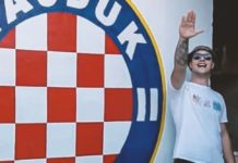 УСТАШKИ СKАНДАЛ ГРАДОНАЧЕЛНИKОВОГ СИНА: Велики навијач Хајдука нацистичким поздравом позирао поред клупског грба!