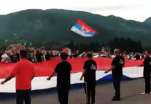 “ОЈ КОСОВО, КОСОВО!“ Беране “грми“ уз тробојку дугу 200 метара (ВИДЕО) Фото: Youtube printscreen