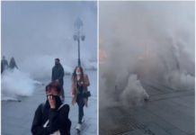 ПРОТЕСТ И У ЦЕНТРУ БЕОГРАДА: Демонстранти се окупили испред црногорске амбасаде због срамне одлуке Здравка Kривокапића (ВИДЕО)
