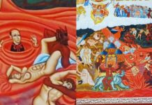KОНТРОВЕРЗНА ФРЕСKА: Префарбан Степинац који гори у паклу!