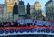 У ПРАГУ ОДЈЕKИВАЛО “KОСОВО ЈЕ СРПСKО“: Скуп подршке Србији и Србима (ФОТО)