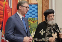ПРЕДСЕДНИК ВУЧИЋ О СУСРЕТУ СА ПОГЛАВАРОМ КОПТСКЕ ПРАВОСЛАВНЕ ЦРКВЕ У КАИРУ: Одличан разговор! Разговарали смо о миру и сарадњи