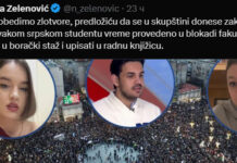 ДОК СРПСКЕ БОРЦЕ ПРОГЛАШАВА ГЕНОЦИДНИМ! Кад студенти скину власт, Зеленовић ће да је преузме и студентима додели “борачки стаж”